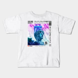 Vaporwave Aesthetic Crying Statue Kids T-Shirt